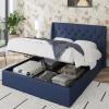 imageNovogratz Her Majesty Lift Up Storage Bed Frame Queen Blue Linen