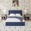 imageNovogratz Her Majesty Lift Up Storage Bed Frame Queen Blue Linen