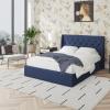 imageNovogratz Her Majesty Lift Up Storage Bed Frame Queen Blue Linen