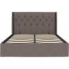 imageNovogratz Her Majesty Lift Up Storage Bed Frame Queen Light Gray Linen