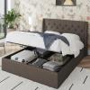 imageNovogratz Her Majesty Lift Up Storage Bed Frame Queen Light Gray Linen