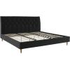 imageNovogratz Her Majesty Tufted Upholstered Bed Frame Full Pink LinenBlack