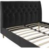 imageNovogratz Her Majesty Tufted Upholstered Bed Frame Full Pink LinenBlack