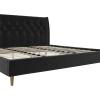 imageNovogratz Her Majesty Tufted Upholstered Bed Frame Full Pink LinenBlack