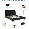 imageNovogratz Her Majesty Tufted Upholstered Bed Frame Full Pink LinenBlack