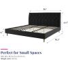 imageNovogratz Her Majesty Tufted Upholstered Bed Frame Full Pink LinenBlack