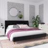 imageNovogratz Her Majesty Tufted Upholstered Bed Frame Full Pink LinenBlack