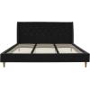 imageNovogratz Her Majesty Tufted Upholstered Bed Frame Full Pink LinenBlack