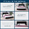 imageNovogratz Her Majesty Tufted Upholstered Bed Frame Full Pink LinenBlack