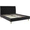 imageNovogratz Her Majesty Tufted Upholstered Bed Frame Full Pink LinenBlack