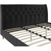 imageNovogratz Her Majesty Tufted Upholstered Bed Frame Full Pink LinenBlack