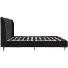 imageNovogratz Her Majesty Tufted Upholstered Bed Frame Full Pink LinenBlack