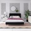 imageNovogratz Her Majesty Tufted Upholstered Bed Frame Full Pink LinenBlack