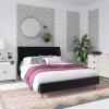 imageNovogratz Her Majesty Tufted Upholstered Bed Frame Full Pink LinenBlack