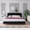 imageNovogratz Her Majesty Tufted Upholstered Bed Frame Full Pink LinenBlack