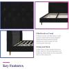 imageNovogratz Her Majesty Tufted Upholstered Bed Frame Full Pink LinenBlack