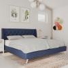 imageNovogratz Her Majesty Tufted Upholstered Bed Frame Full Pink LinenBlue Linen