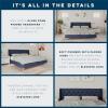 imageNovogratz Her Majesty Tufted Upholstered Bed Frame Full Pink LinenBlue Linen