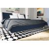 imageNovogratz Her Majesty Tufted Upholstered Bed Frame Full Pink LinenBlue Linen