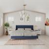 imageNovogratz Her Majesty Tufted Upholstered Bed Frame Full Pink LinenBlue Linen