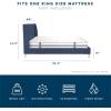 imageNovogratz Her Majesty Tufted Upholstered Bed Frame Full Pink LinenBlue Linen