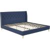 imageNovogratz Her Majesty Tufted Upholstered Bed Frame Full Pink LinenBlue Linen