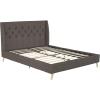 imageNovogratz Her Majesty Tufted Upholstered Bed Frame Full Pink LinenGrey