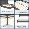 imageNovogratz Her Majesty Tufted Upholstered Bed Frame Full Pink LinenGrey