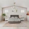imageNovogratz Her Majesty Tufted Upholstered Bed Frame Full Pink LinenGrey