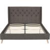 imageNovogratz Her Majesty Tufted Upholstered Bed Frame Full Pink LinenGrey