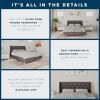 imageNovogratz Her Majesty Tufted Upholstered Bed Frame Full Pink LinenGrey