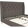 imageNovogratz Her Majesty Tufted Upholstered Bed Frame Full Pink LinenGrey