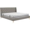 imageNovogratz Her Majesty Tufted Upholstered Bed Frame Full Pink LinenGrey Linen