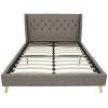 imageNovogratz Her Majesty Tufted Upholstered Bed Frame Full Pink LinenGrey Linen