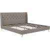 imageNovogratz Her Majesty Tufted Upholstered Bed Frame Full Pink LinenGrey Linen