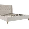 imageNovogratz Her Majesty Tufted Upholstered Bed Frame Full Pink LinenIvory