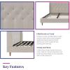 imageNovogratz Her Majesty Tufted Upholstered Bed Frame Full Pink LinenIvory