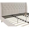 imageNovogratz Her Majesty Tufted Upholstered Bed Frame Full Pink LinenIvory