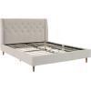 imageNovogratz Her Majesty Tufted Upholstered Bed Frame Full Pink LinenIvory