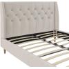imageNovogratz Her Majesty Tufted Upholstered Bed Frame Full Pink LinenIvory