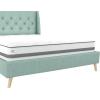 imageNovogratz Her Majesty Tufted Upholstered Bed Frame Full Pink LinenLight Green
