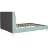 imageNovogratz Her Majesty Tufted Upholstered Bed Frame Full Pink LinenLight Green