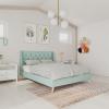 imageNovogratz Her Majesty Tufted Upholstered Bed Frame Full Pink LinenLight Green