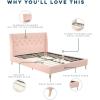 imageNovogratz Her Majesty Tufted Upholstered Bed Frame Full Pink LinenPink