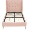 imageNovogratz Her Majesty Tufted Upholstered Bed Frame Full Pink LinenPink