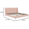 imageNovogratz Her Majesty Tufted Upholstered Bed Frame Full Pink LinenPink