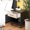 imageNovogratz Kelly Nightstand Ivory OakBlack and Faux Rattan