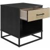 imageNovogratz Kelly Nightstand Ivory OakBlack and Faux Rattan