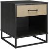imageNovogratz Kelly Nightstand Ivory OakBlack and Faux Rattan
