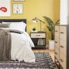 imageNovogratz Kelly Nightstand Ivory OakBlack and Faux Rattan